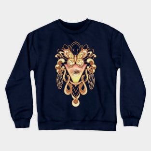 Mystic Eye Gold and Green Day Butterfly Crewneck Sweatshirt